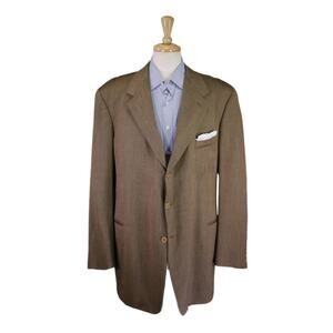 Vestimenta Brown Black Woven 100% Cashmere Sportcoat Blazer 48L